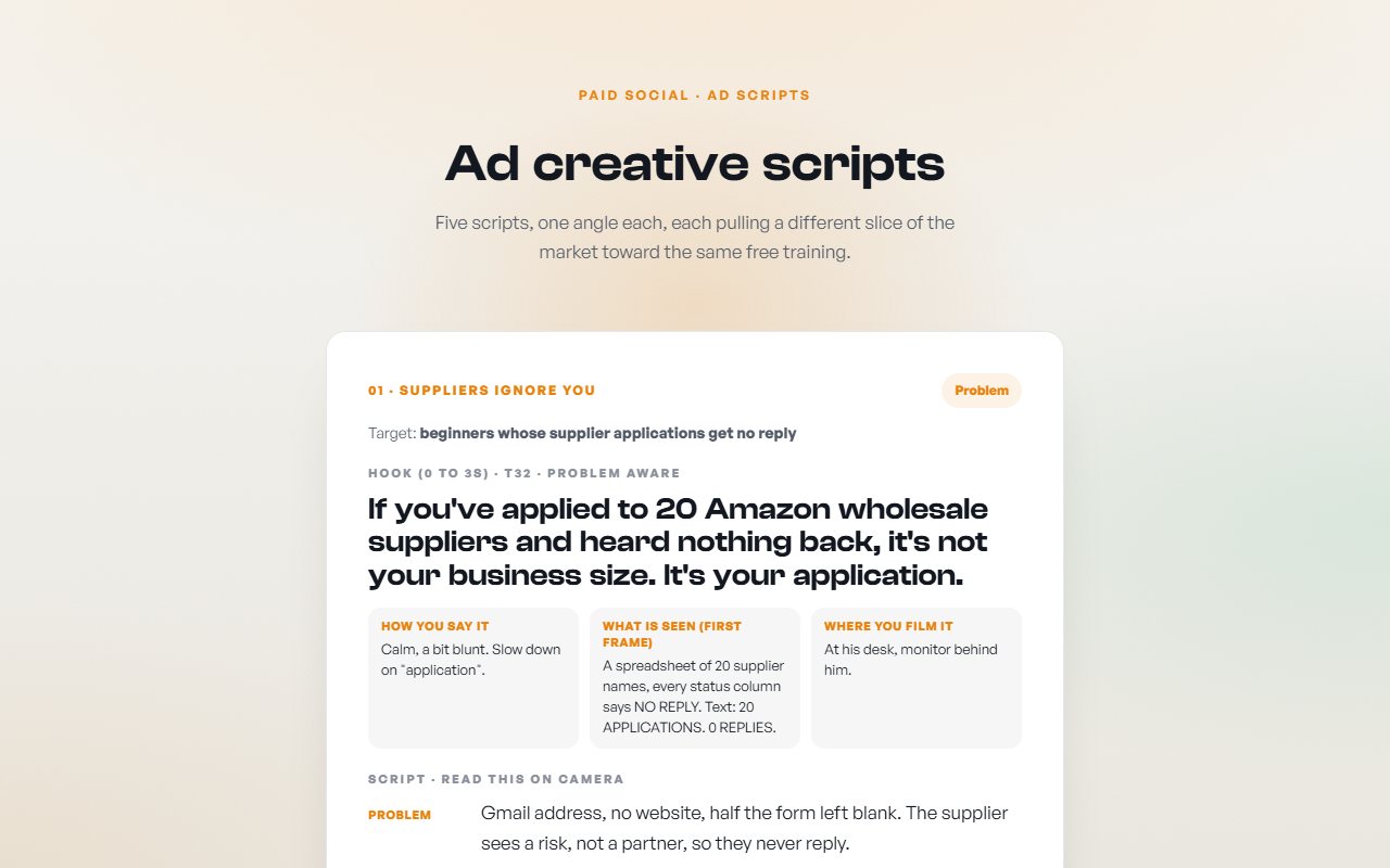 Ad creative scripts preview