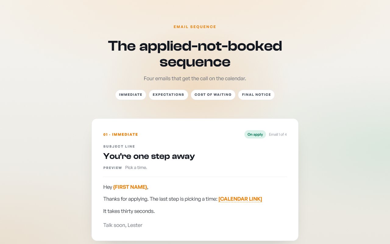Applied-not-booked preview