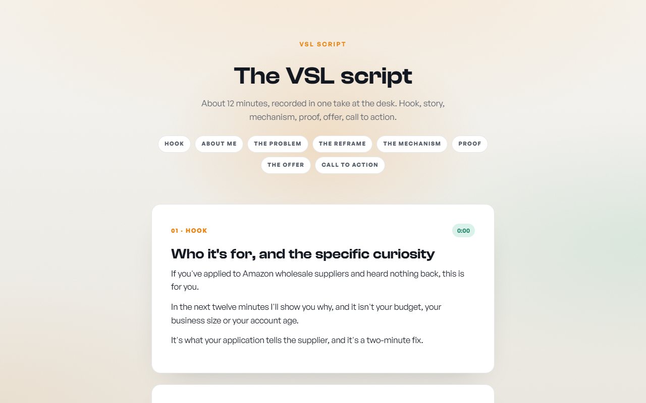 VSL script preview